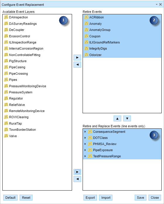 Configure event replacement widget